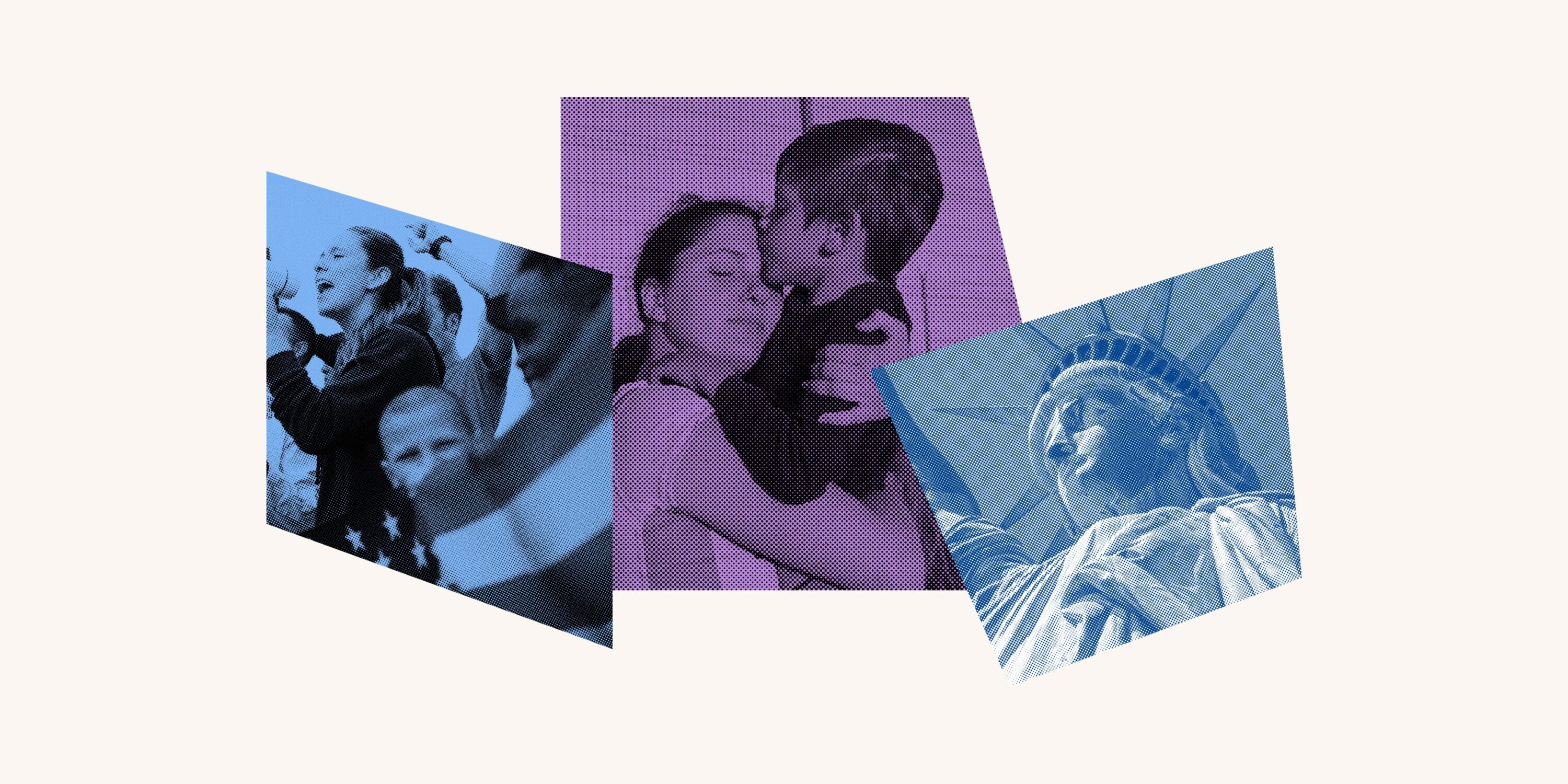 Collage of images related to Immigrants Rights