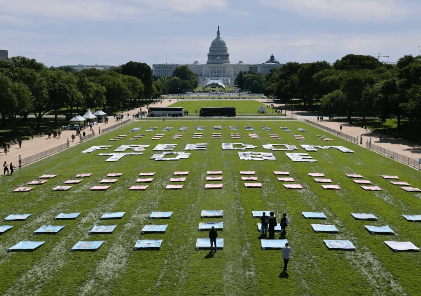 A view of the Freedom To Be monument on the National Mall in Washington, D.C.